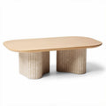 Tafel van hout en beton voor de eetkamer - 150 x 80 x 75cm