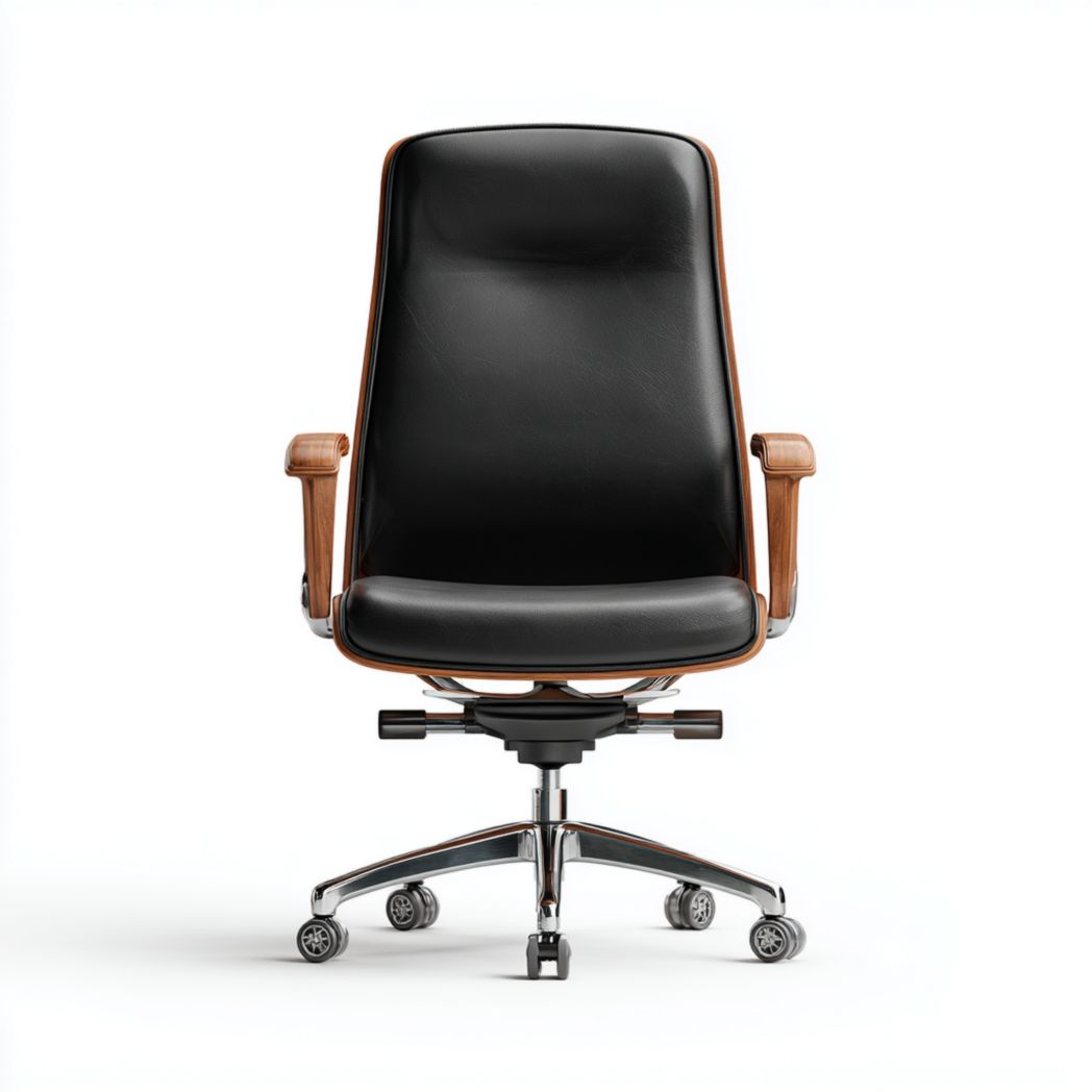 Bureaustoel met verstelbare rugleuning voor de werkplek - stof en metaal - 60 x 60 x 120cm