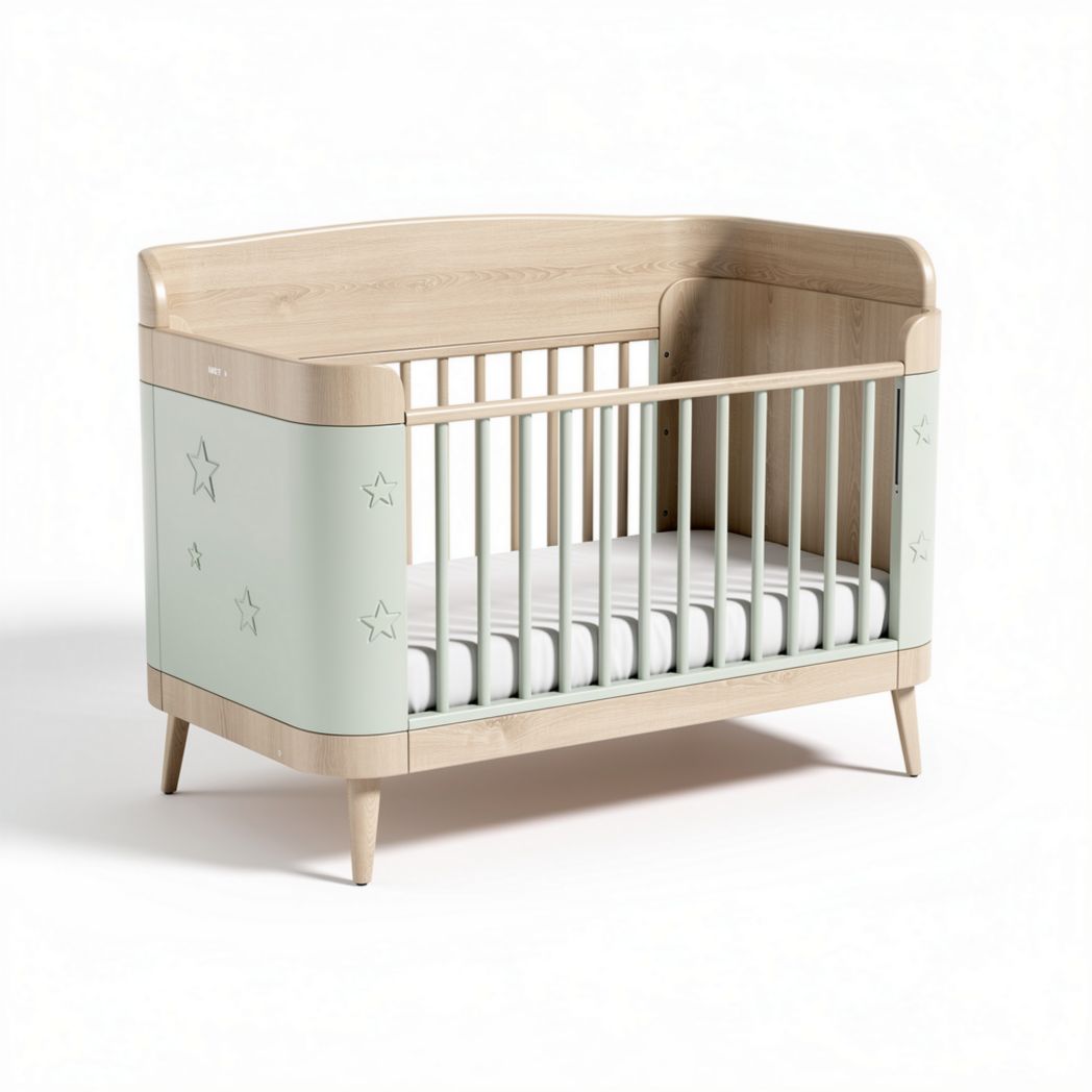 Ledikant van hout voor de kinderkamer met lattenbodem - 120 x 60 x 90cm